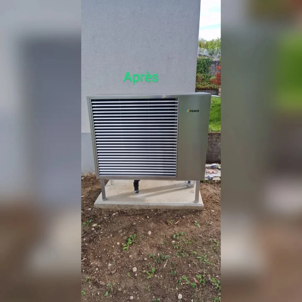 Pompe à chaleur air-eau installée à l’extérieur – RAYAN Chauffage & Sanitaires, Gland